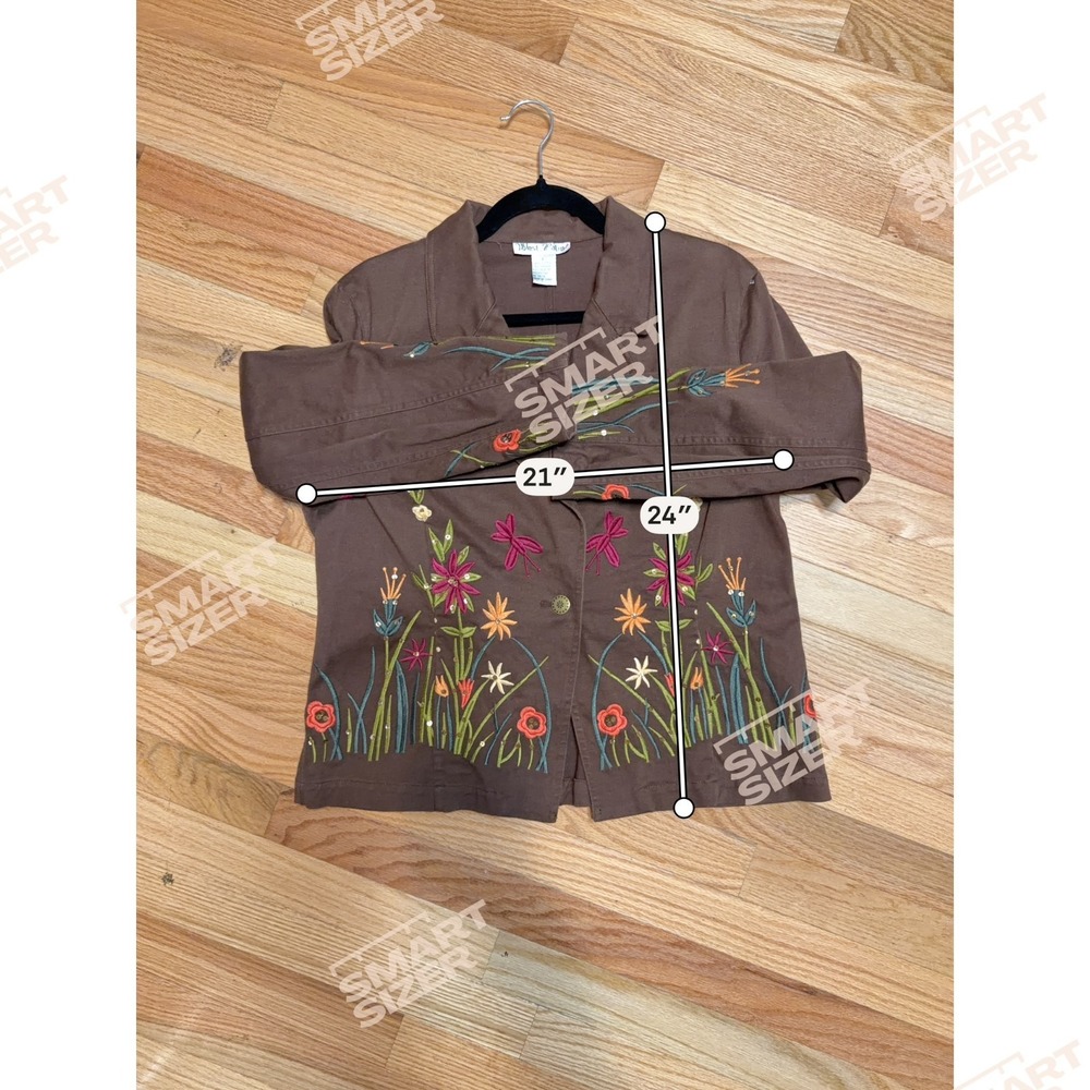 Vintage Artsy Boho Fairycore Embroidered Jacket Womens Size Large Meadowcore - Picture 6 of 7